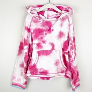 Hatley - 8 Girls Pink & White Tie Dye Hoodie